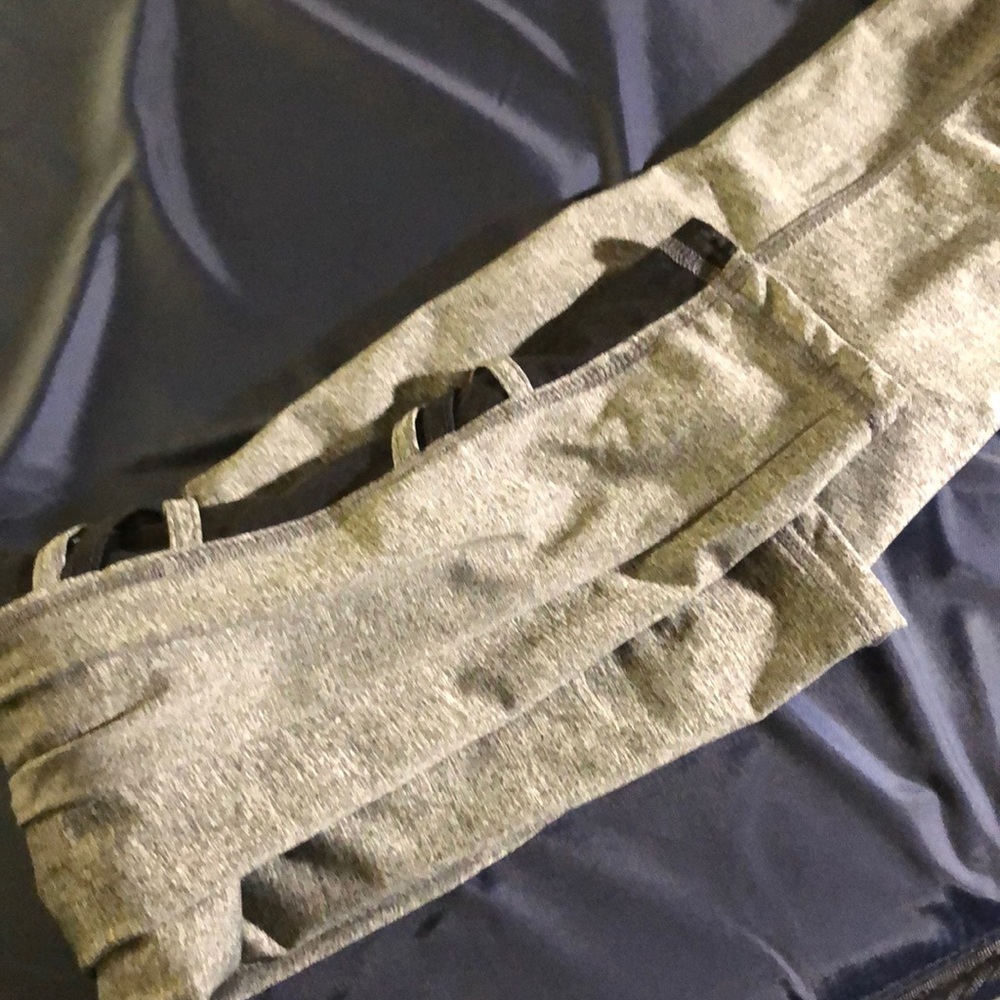 Black and gray mesh leggings